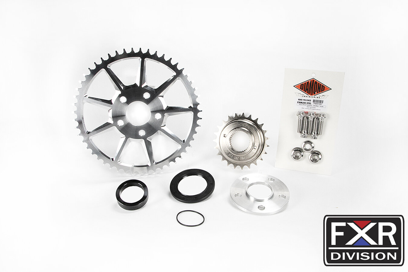 ★超希少★FXR-Sより取外し‼︎クロームディッシュ＆ スポーク 前後セット‼︎ FXR+Division+Chain+Drive+Kit+2